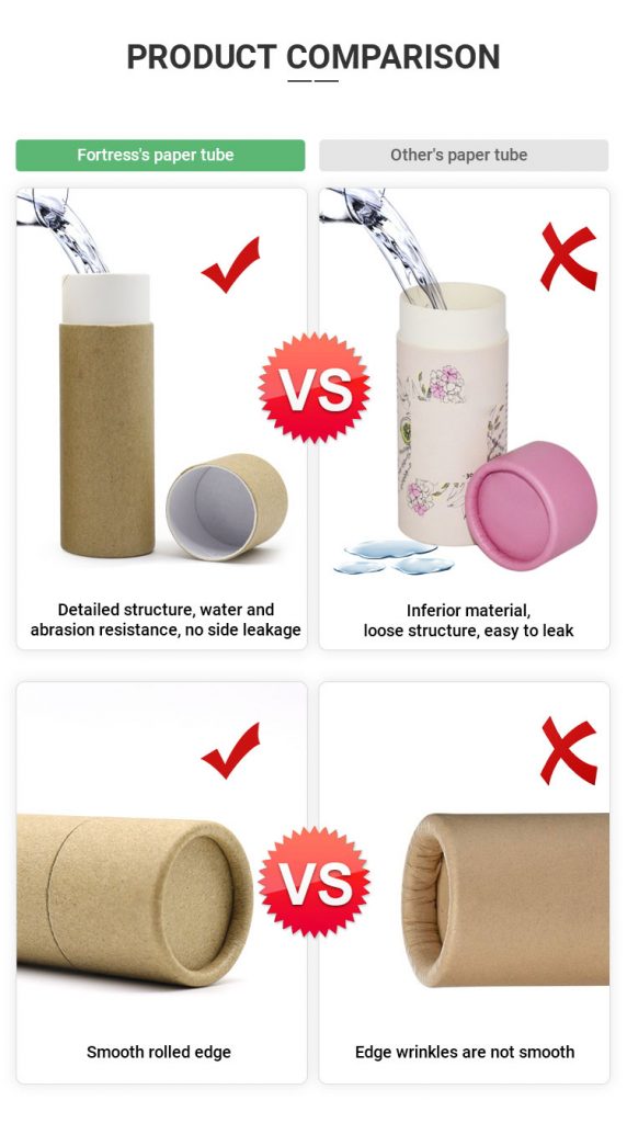 comparación de tubos de papel desodorante