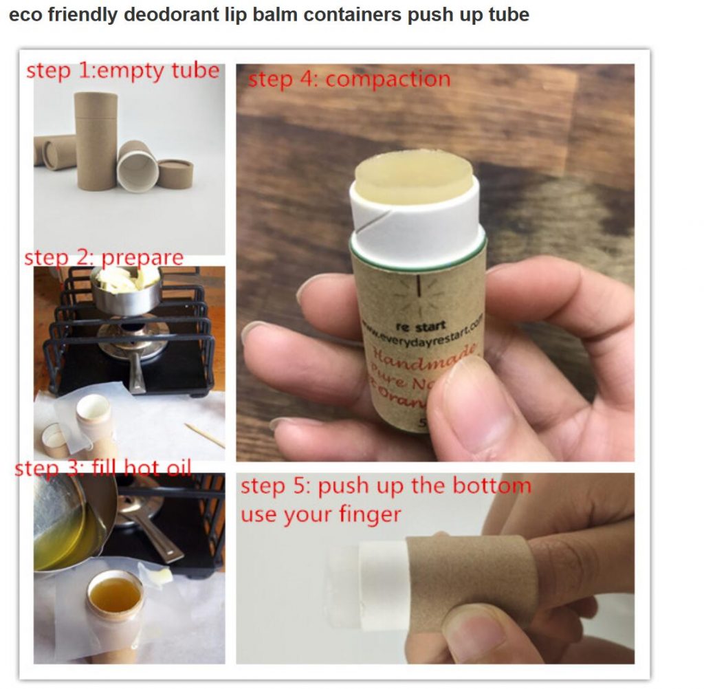 desodorante ecológico bálsamo labial envases push up tubo