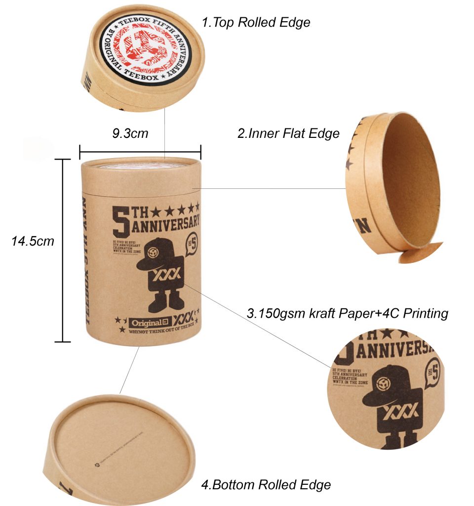 envases de papel kraft para té dimensiones