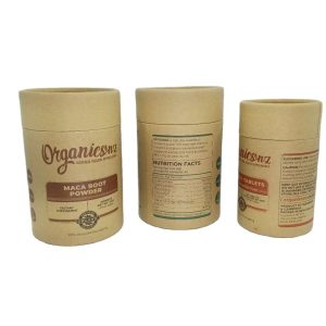 Envase Biodegradable para Maquillaje Cosméticos Faciales Envase para Suplemento en Polvo Superfood con Tapa Metálica Hermética