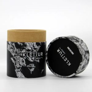 Eco friendly negro logotipo personalizado vela a todo color impreso caja de cartón embalaje tubo de papel contenedor para la vela