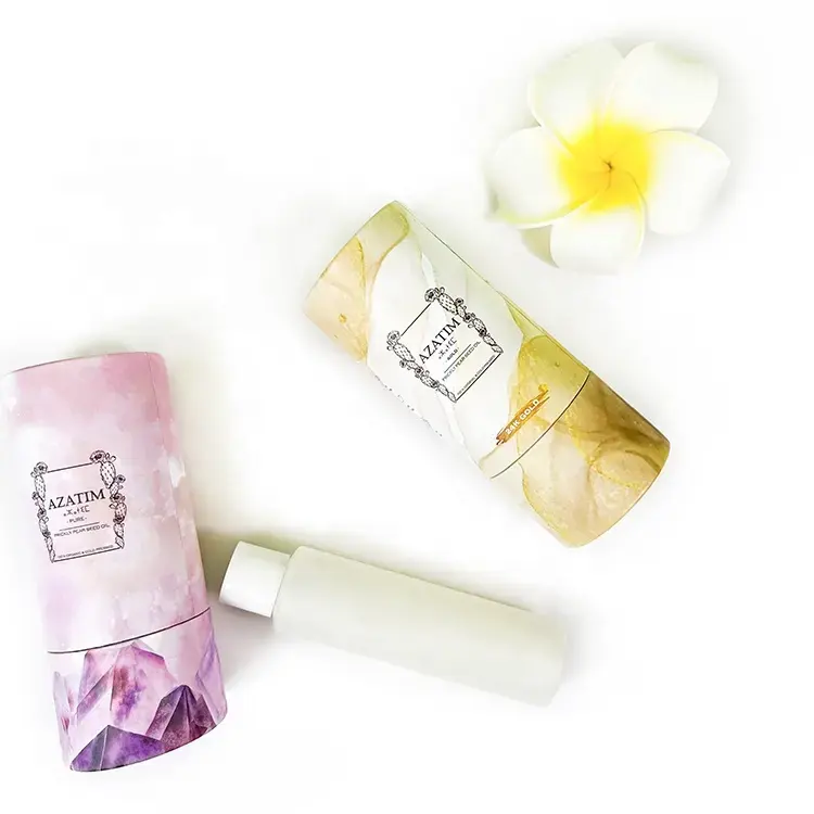 Wholesale Skincare Cardboard Packaging Cylinders Custom Recycled Paper Tube for Essential Oil Bottle Packaging