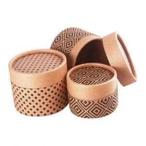 impresión de alta calidad vela marrón tubo de papel kraft artesanía cajas recicladas redondas para velas